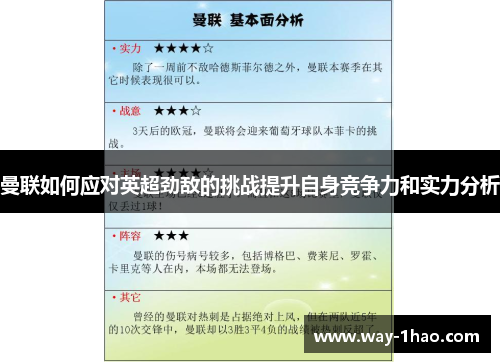 曼联如何应对英超劲敌的挑战提升自身竞争力和实力分析